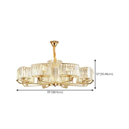 Gold Linear Crystal Modern Glass Chandelier Light Image - 16