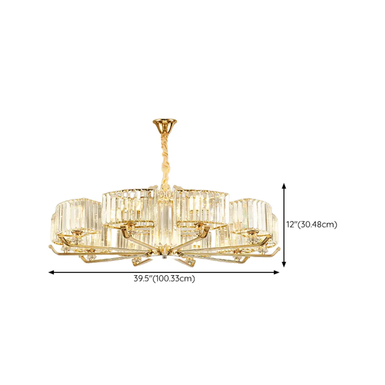Gold Linear Crystal Modern Glass Chandelier Light Image - 17 | homeyfad
