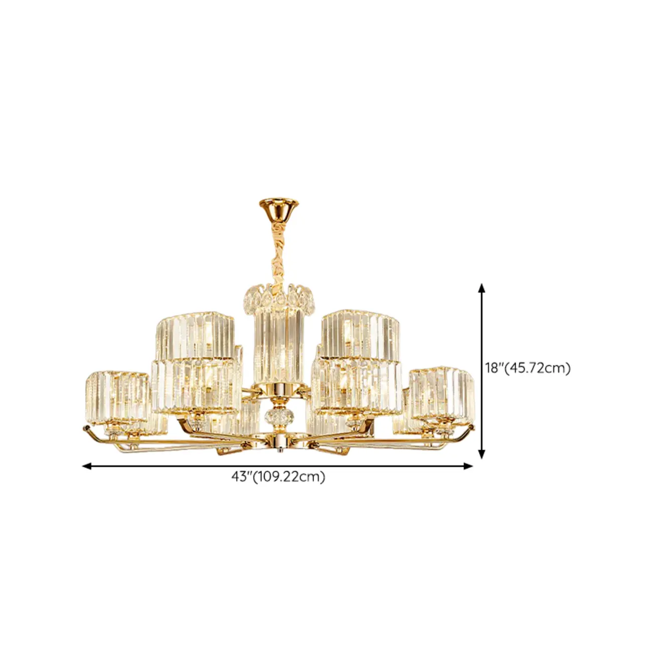 Gold Linear Crystal Modern Glass Chandelier Light Image - 18 | homeyfad