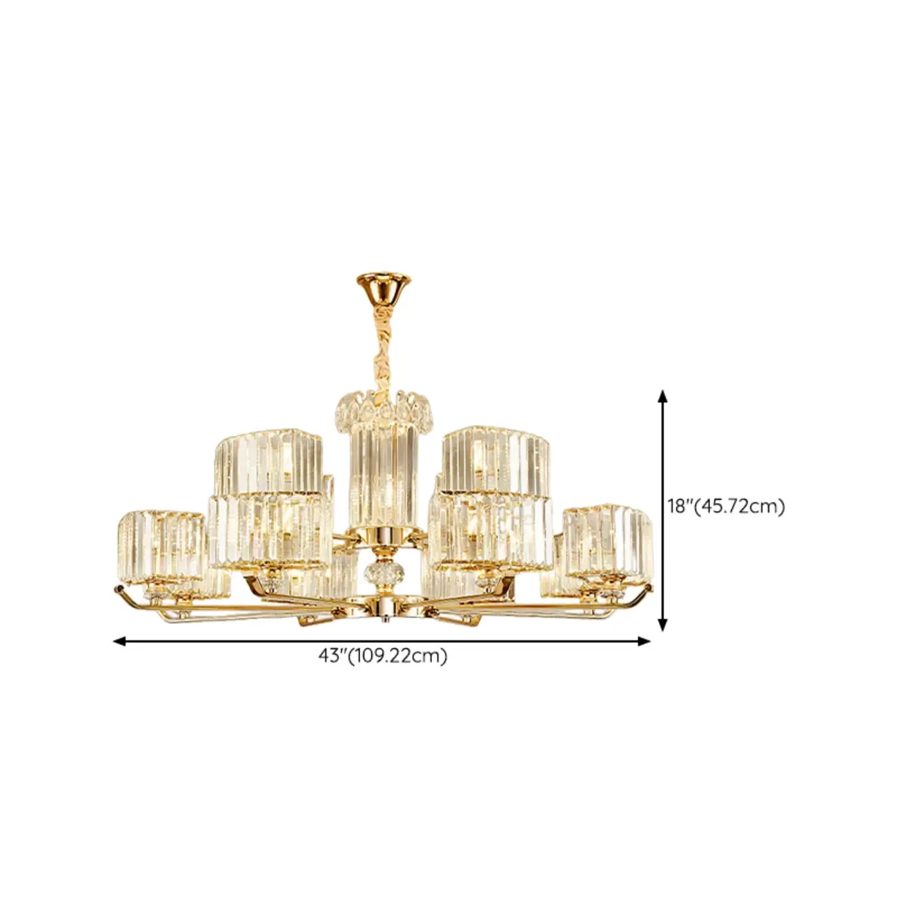 Gold Linear Crystal Modern Glass Chandelier Light Image - 18