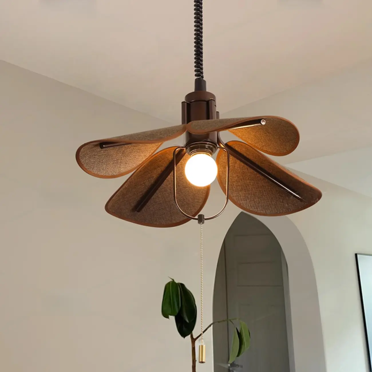 Rustic Unique Petal Shape Pendant Light Adjustable for Kitchen Image - 5 | homeyfad