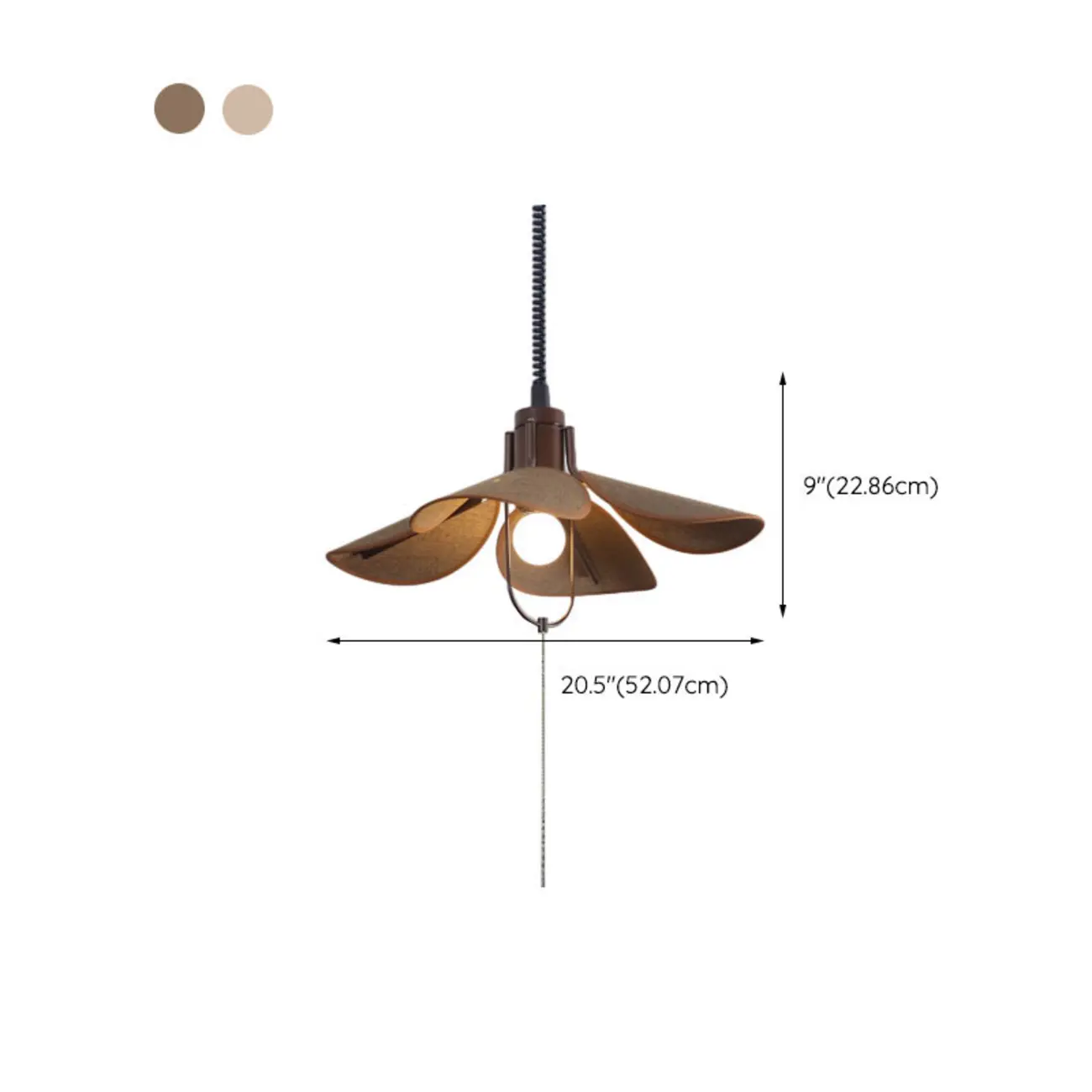 Rustic Unique Petal Shape Pendant Light Adjustable for Kitchen #size | homeyfad