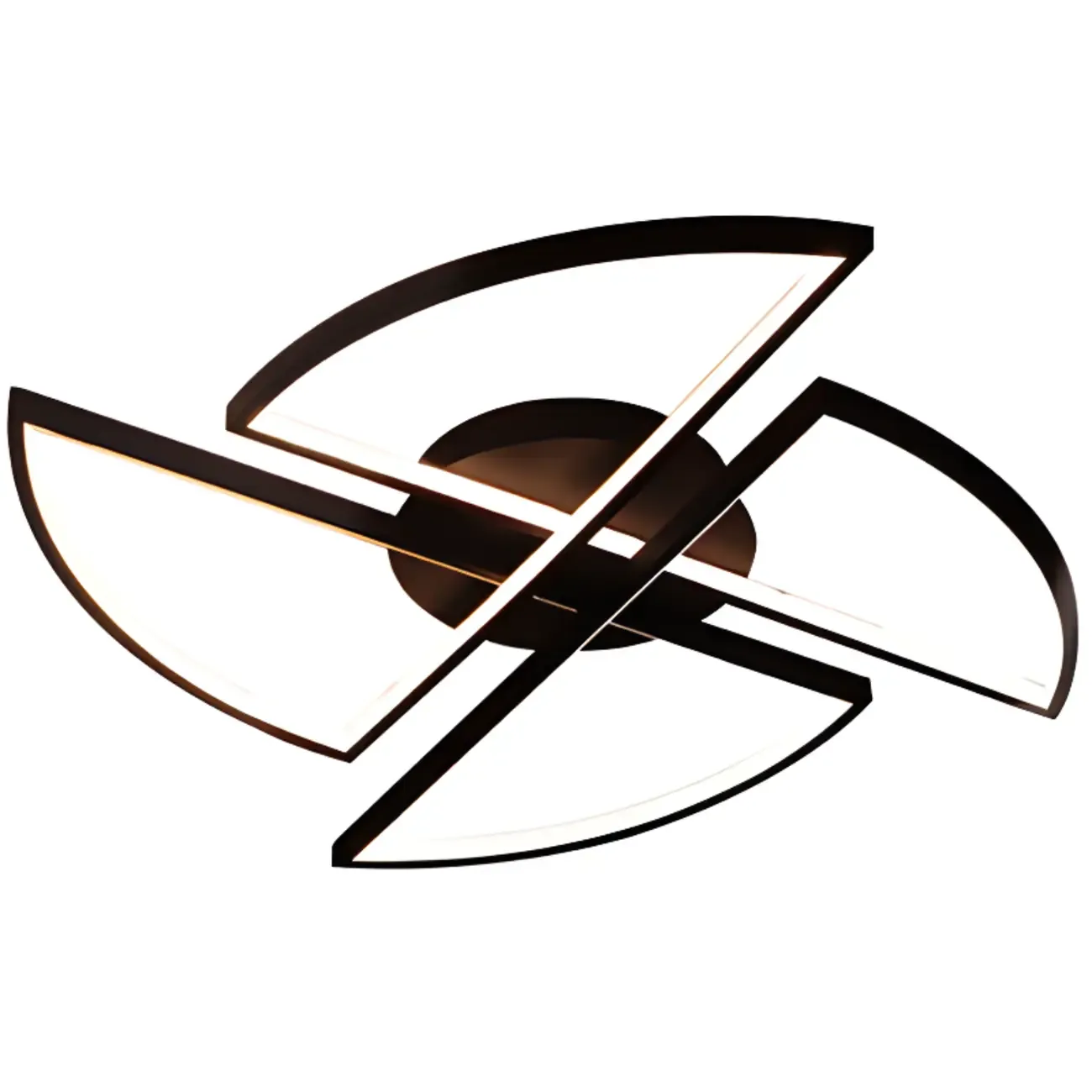 Modern Black-White Windmill Metal Flush Mount LED Ceiling Light