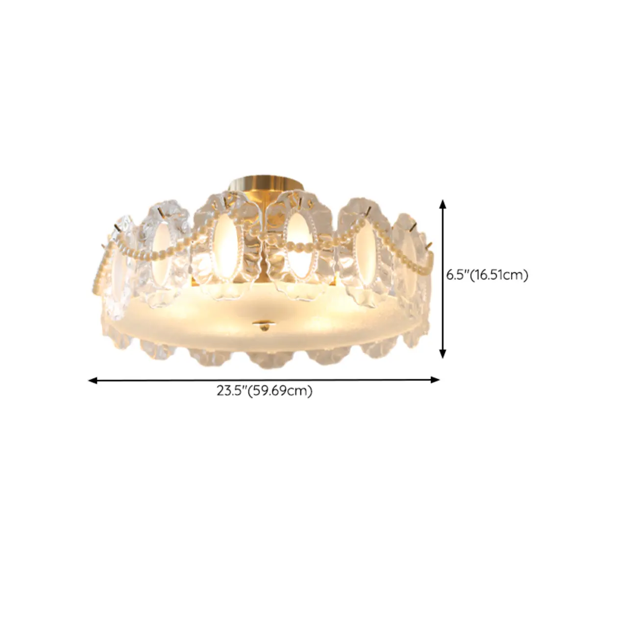 Modern Glass Semi Flush Ceiling Light for Living Room Image - 13 | homeyfad