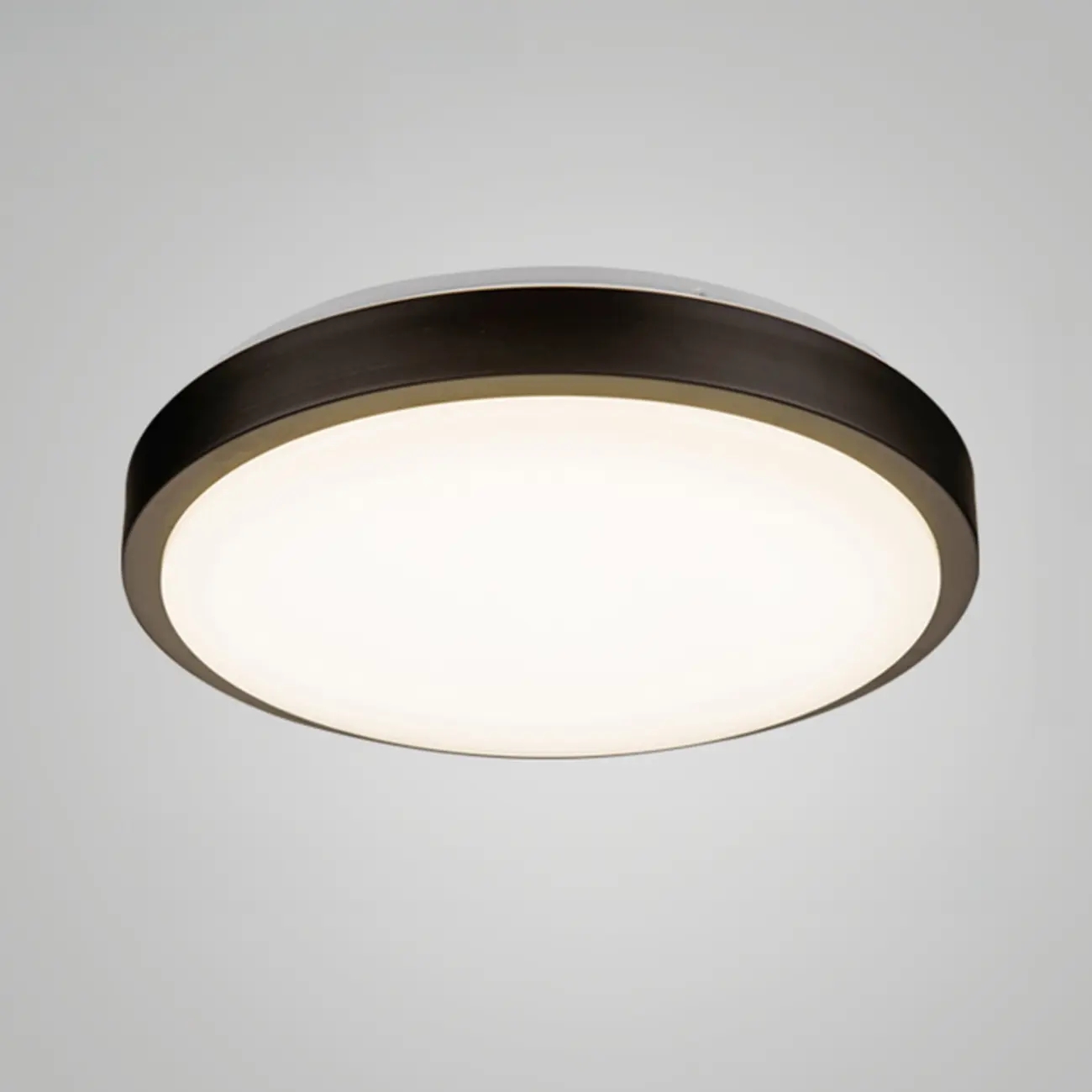 Industrial Black Round Warm LED Flush Mount Ceiling Light | homeyfad