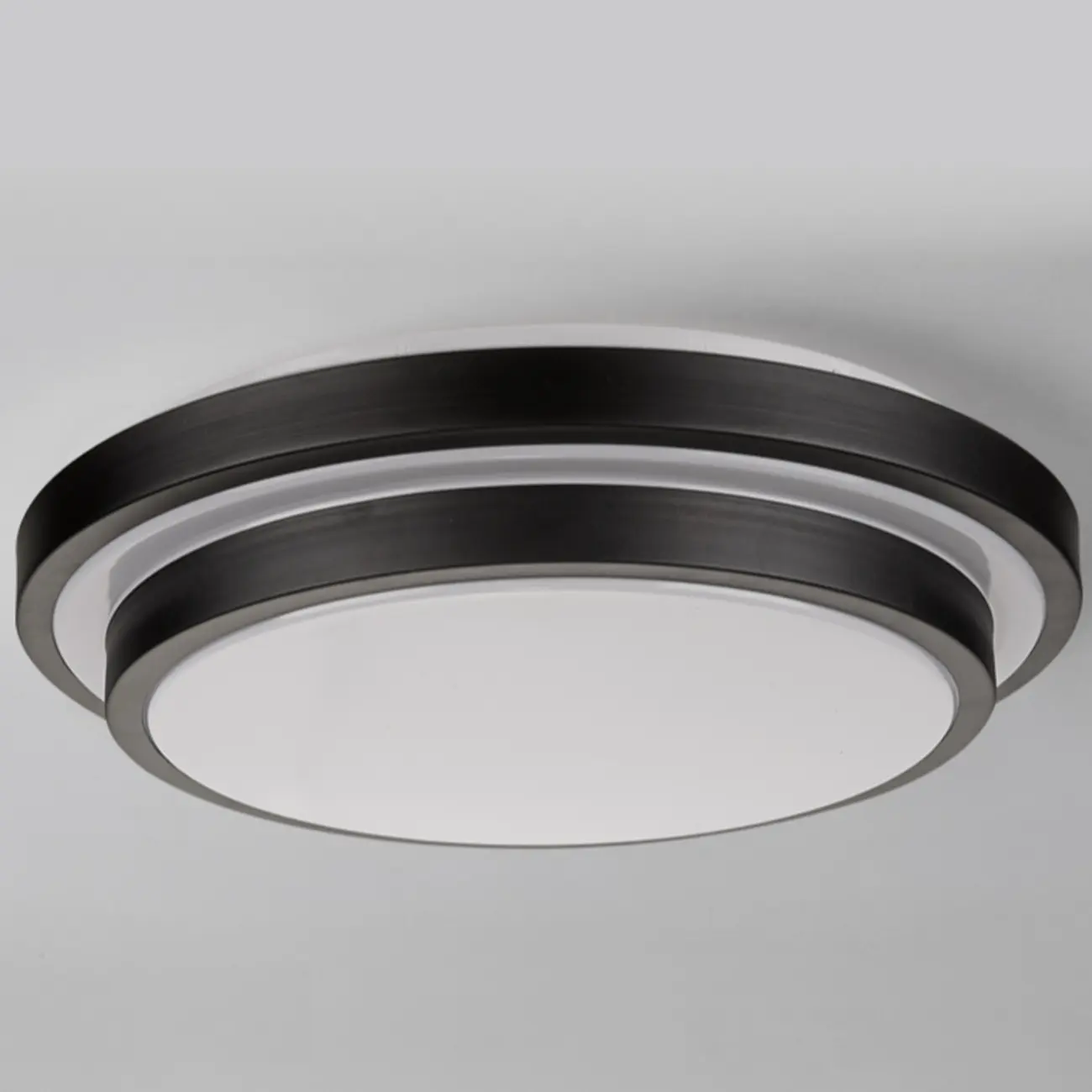 Industrial Black Round Warm LED Flush Mount Ceiling Light | homeyfad