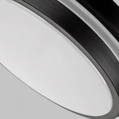 Industrial Black Round Warm LED Flush Mount Ceiling Light