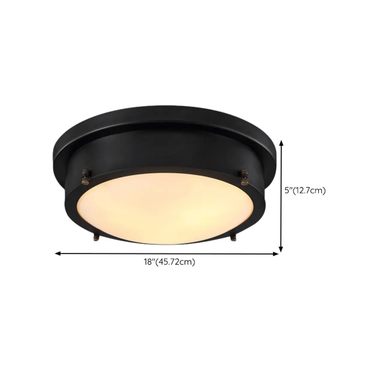 Industrial Black Round Warm LED Flush Mount Ceiling Light | homeyfad