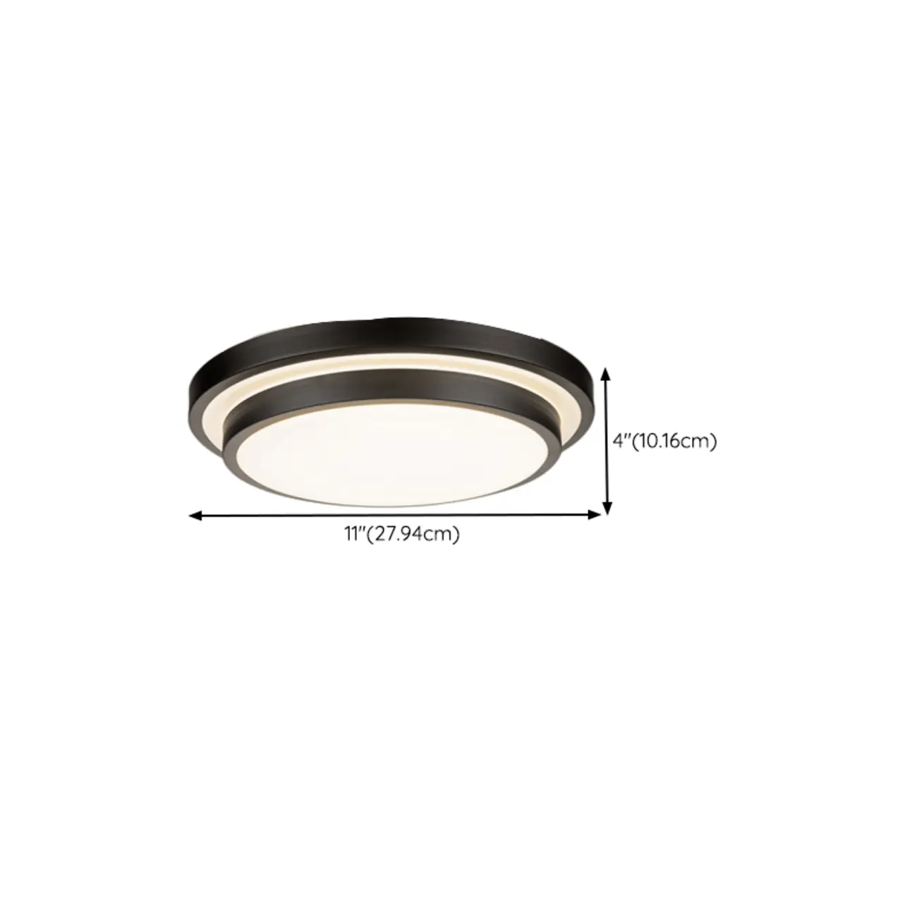 Industrial Black Round Warm LED Flush Mount Ceiling Light | homeyfad