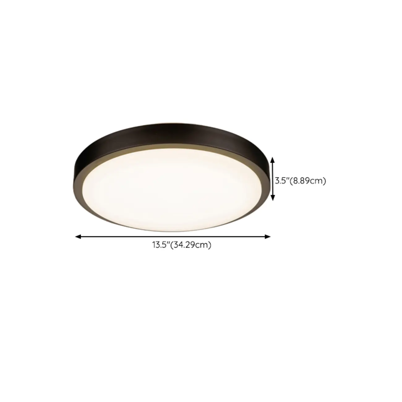 Industrial Black Round Warm LED Flush Mount Ceiling Light | homeyfad