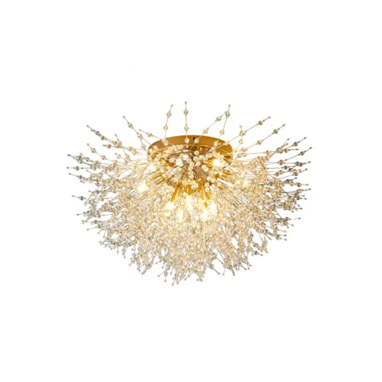 Modern Crystal Semi-Flush Ceiling Light for Living Room Image - 2 | homeyfad