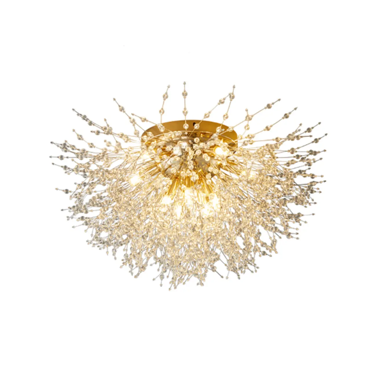 Modern Crystal Semi-Flush Ceiling Light for Living Room Image - 3 | homeyfad