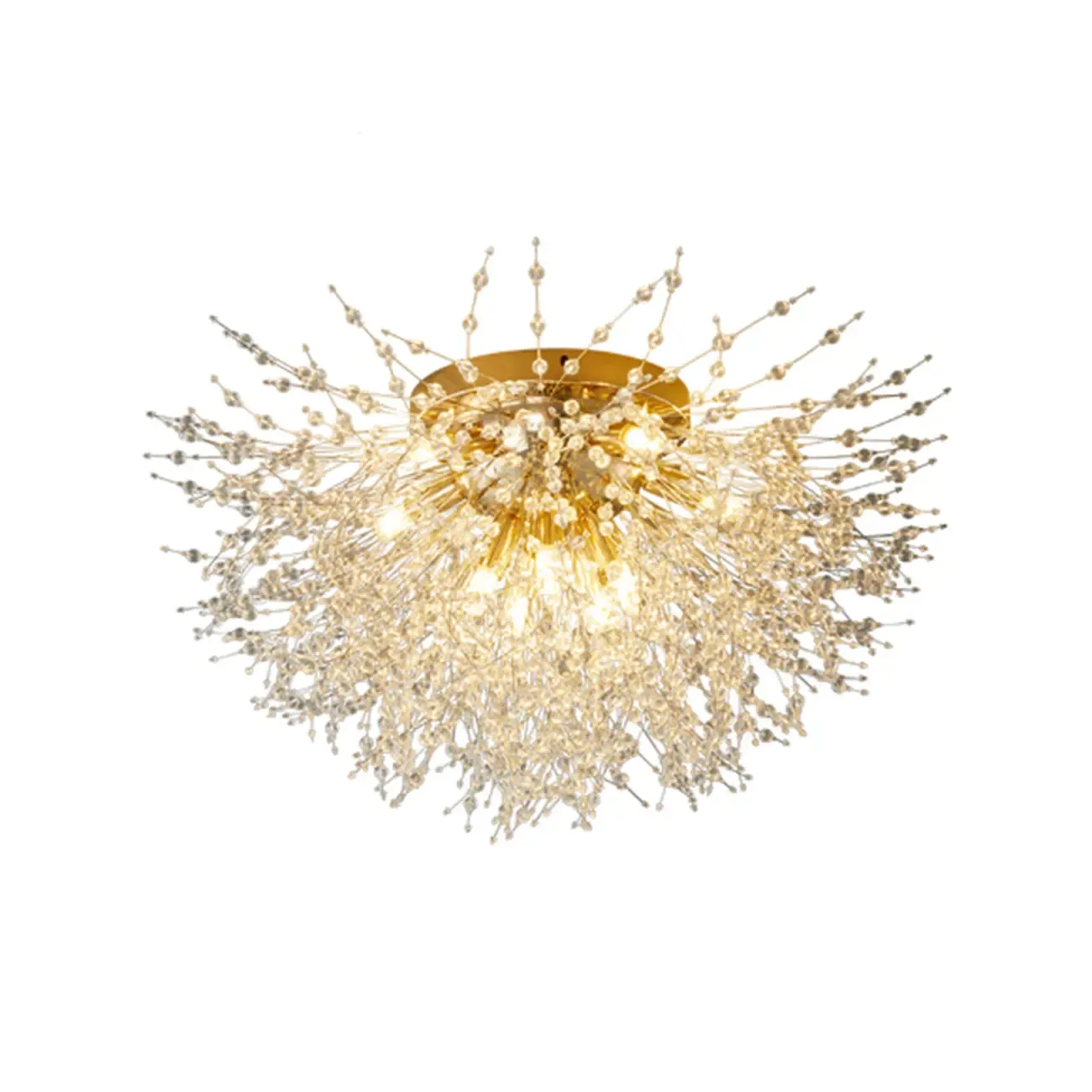 Modern Crystal Semi-Flush Ceiling Light for Living Room Image - 3