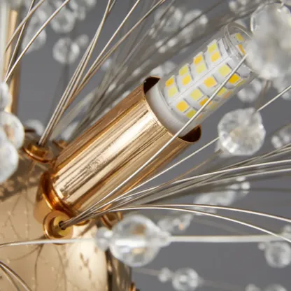 Modern Crystal Semi-Flush Ceiling Light for Living Room Image - 7