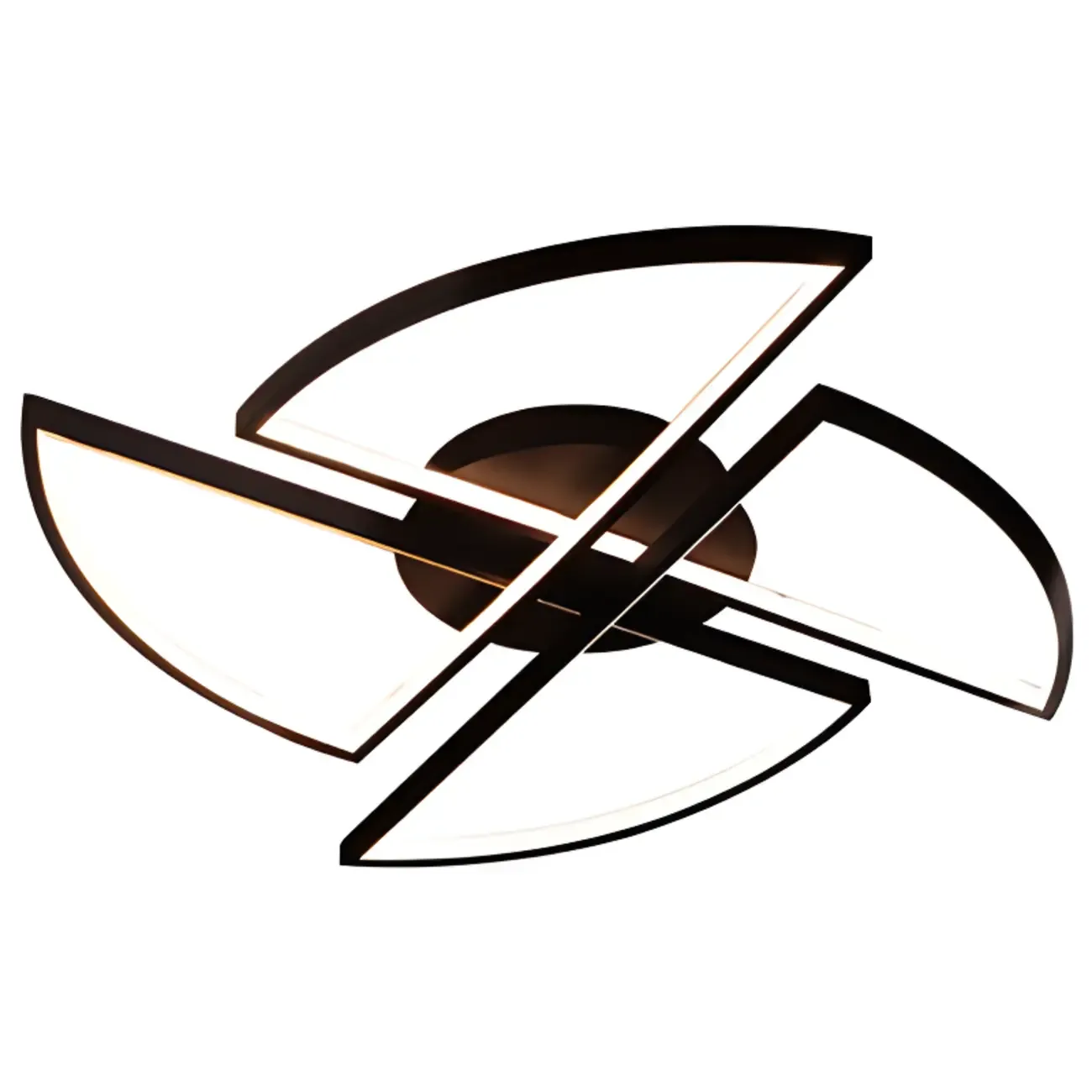 Black Linear Flush Mount LED Ceiling Light for Living Room Image - 5