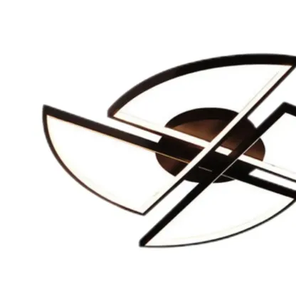 Black Linear Flush Mount LED Ceiling Light for Living Room Image - 6