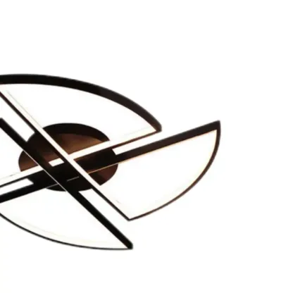 Black Linear Flush Mount LED Ceiling Light for Living Room Image - 7