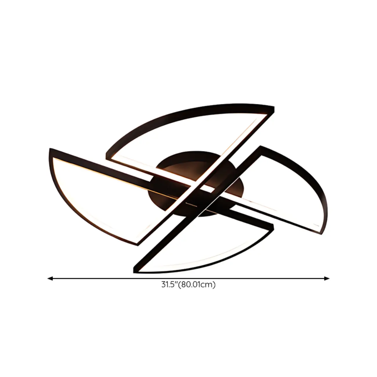 Black Linear Flush Mount LED Ceiling Light for Living Room Image - 11 | homeyfad