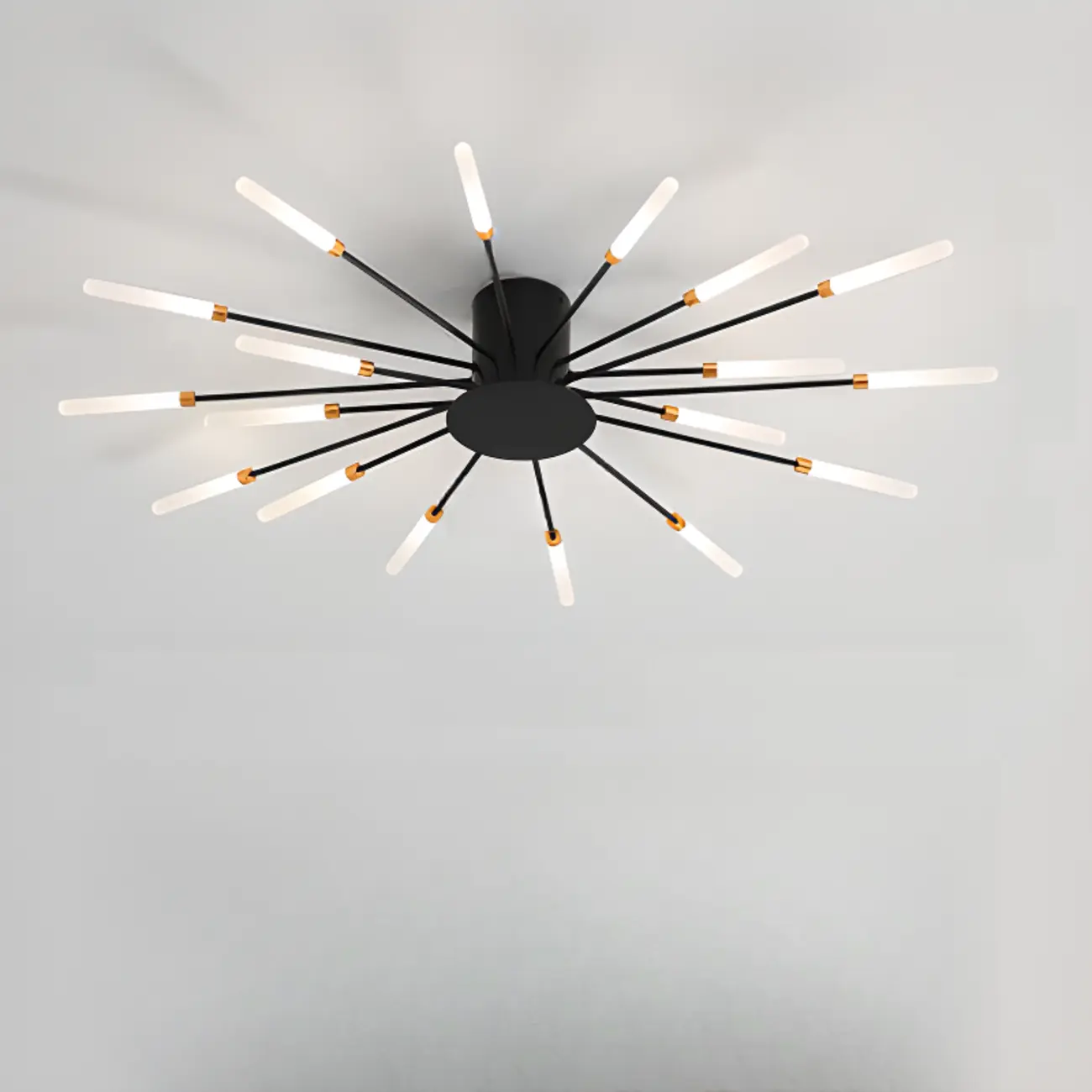 Contemporary Gold Sputnik Metal Semi Flush Ceiling Light Image - 6 | homeyfad