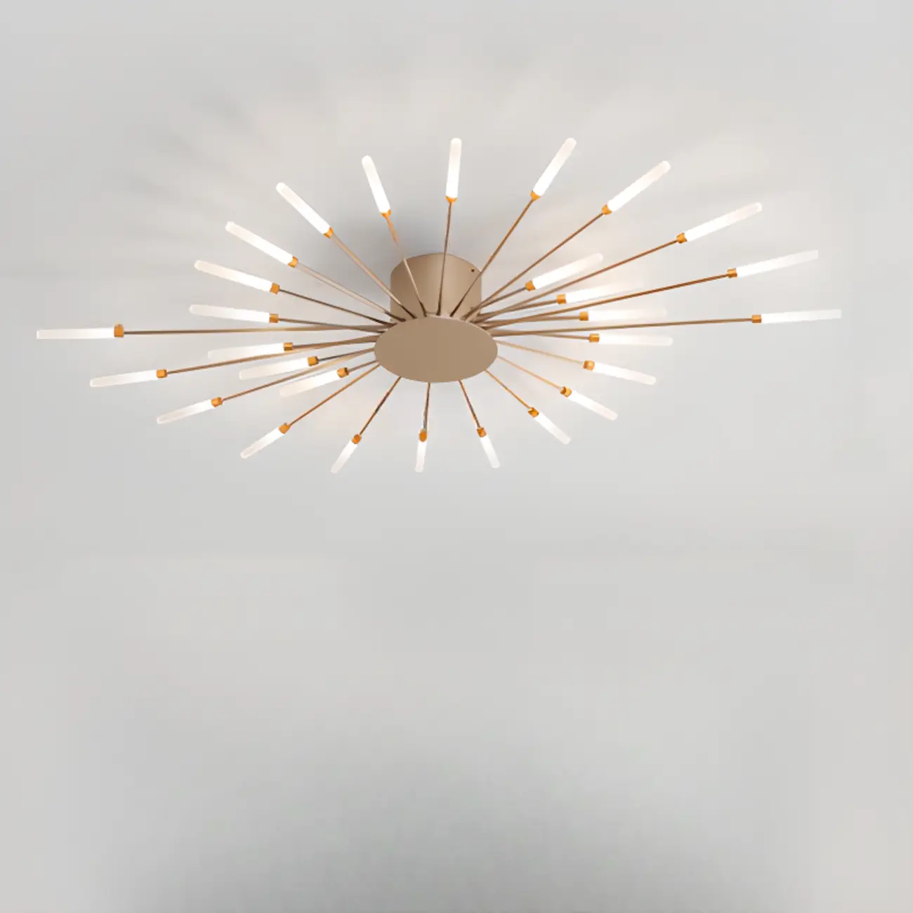 Contemporary Gold Sputnik Metal Semi Flush Ceiling Light Image - 7 | homeyfad