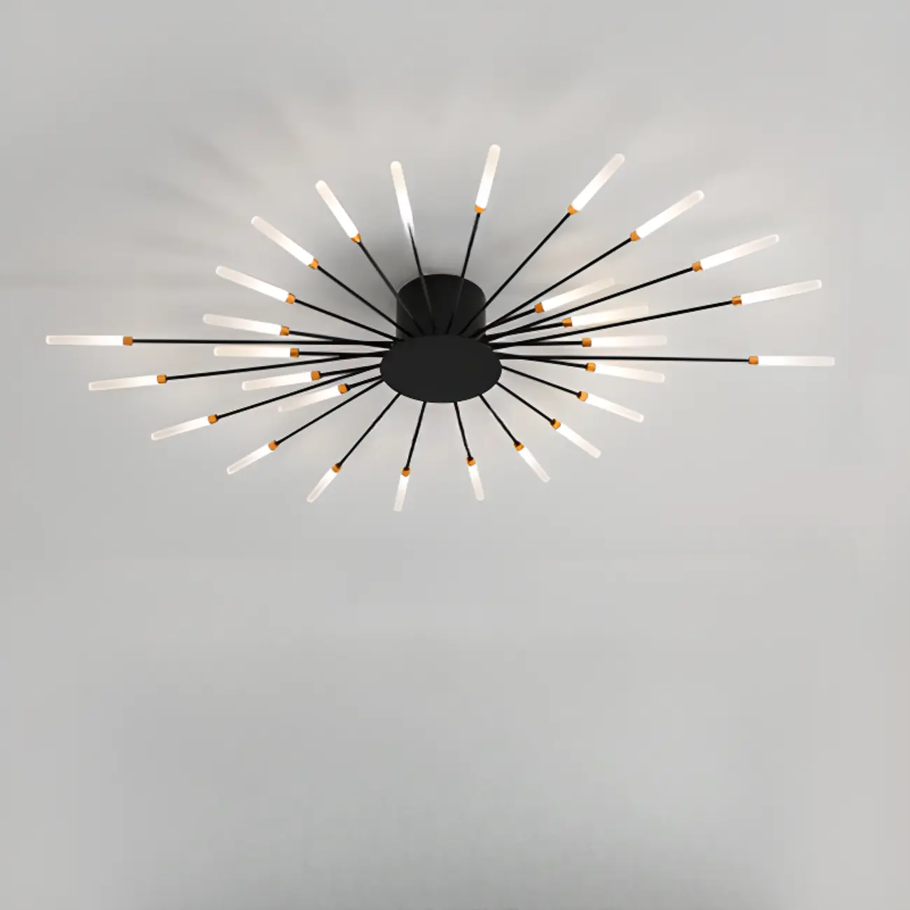 Contemporary Gold Sputnik Metal Semi Flush Ceiling Light Image - 8 | homeyfad