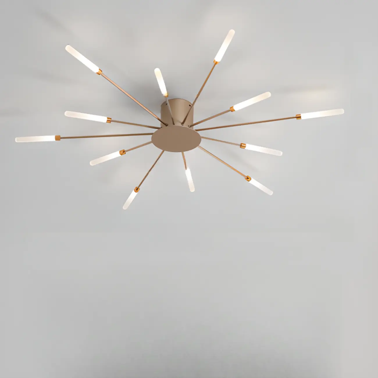 Contemporary Gold Sputnik Metal Semi Flush Ceiling Light Image - 13 | homeyfad