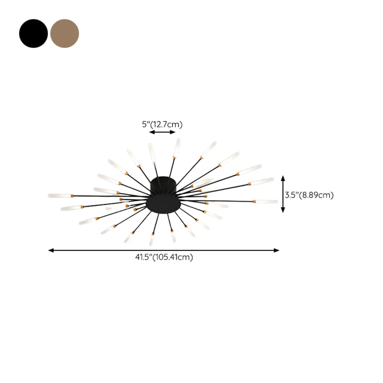 Contemporary Gold Sputnik Metal Semi Flush Ceiling Light Image - 21 | homeyfad