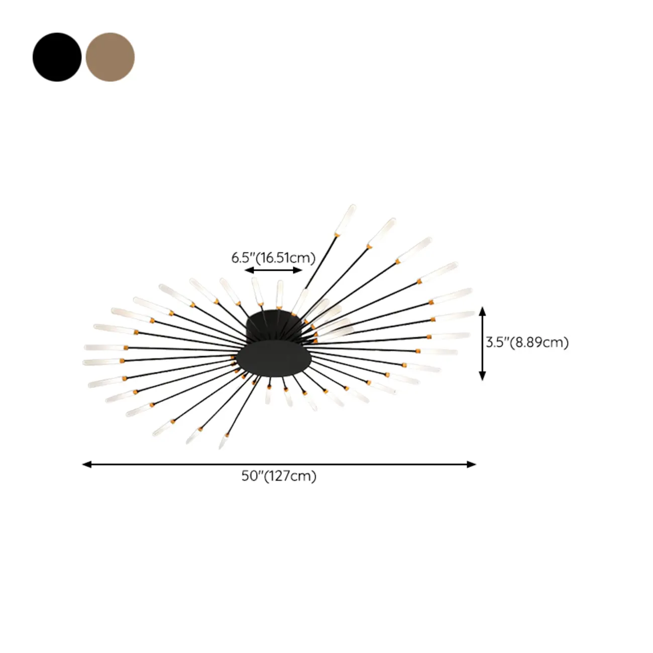 Contemporary Gold Sputnik Metal Semi Flush Ceiling Light Image - 22 | homeyfad