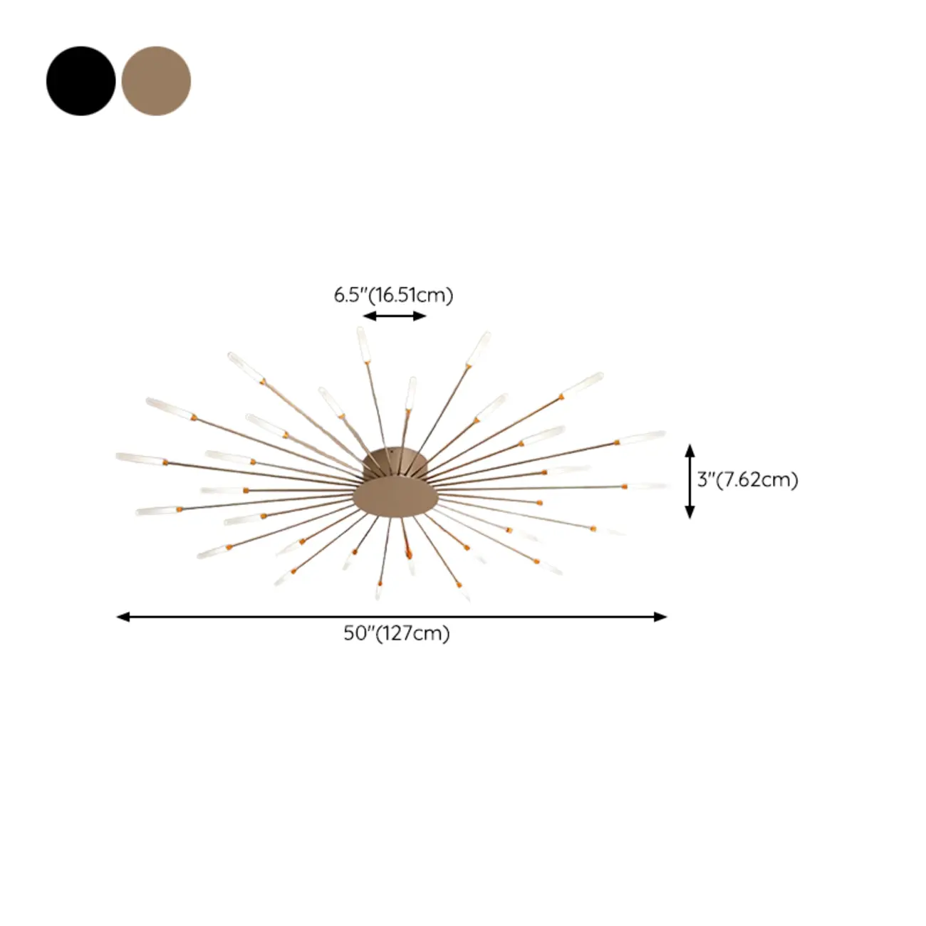 Contemporary Gold Sputnik Metal Semi Flush Ceiling Light Image - 25 | homeyfad