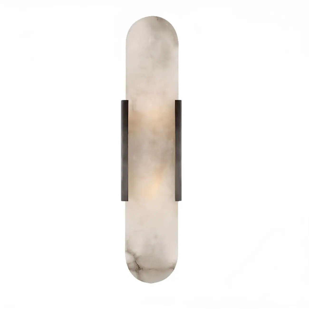 Modern Geometric Stone Wall Sconce with Bi-Pin Bulb Image - 7