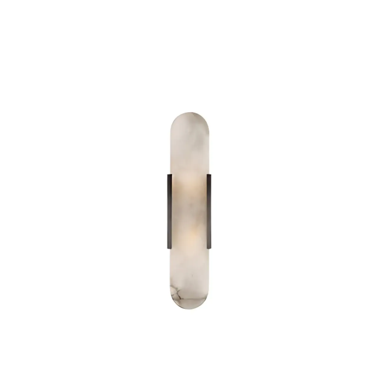 Modern Geometric Stone Wall Sconce with Bi-Pin Bulb Image - 10