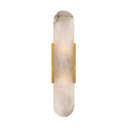 Modern Geometric Stone Wall Sconce with Bi-Pin Bulb Image - 12