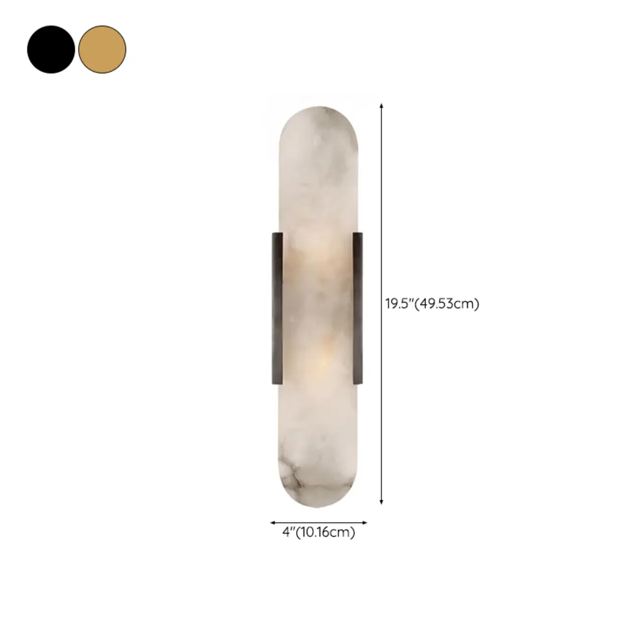 Modern Metal Grey White Stone Shade Up Down Wall Sconce #size