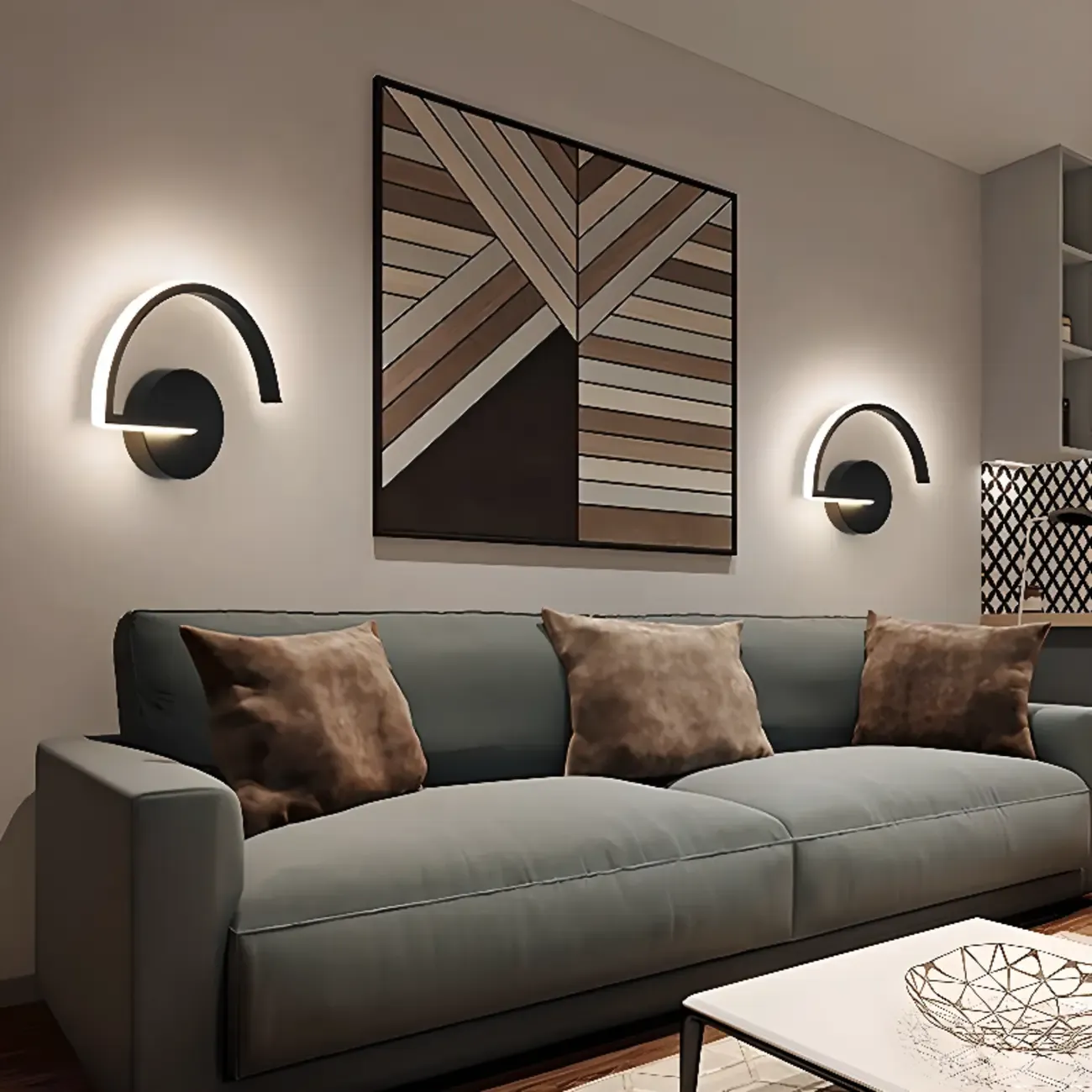 Modern Minimalist LED Wall Light with Arch Design Image - 5