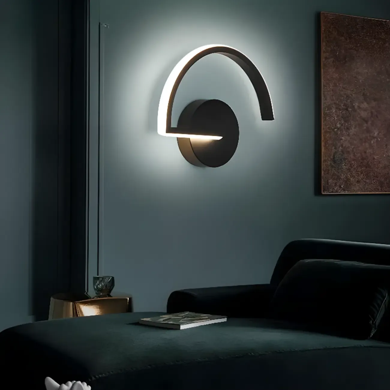 Modern Minimalist LED Wall Light with Arch Design Image - 4