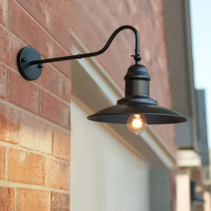 Rustic Iron Outdoor Wall Light with LED Adaptability Image - 3