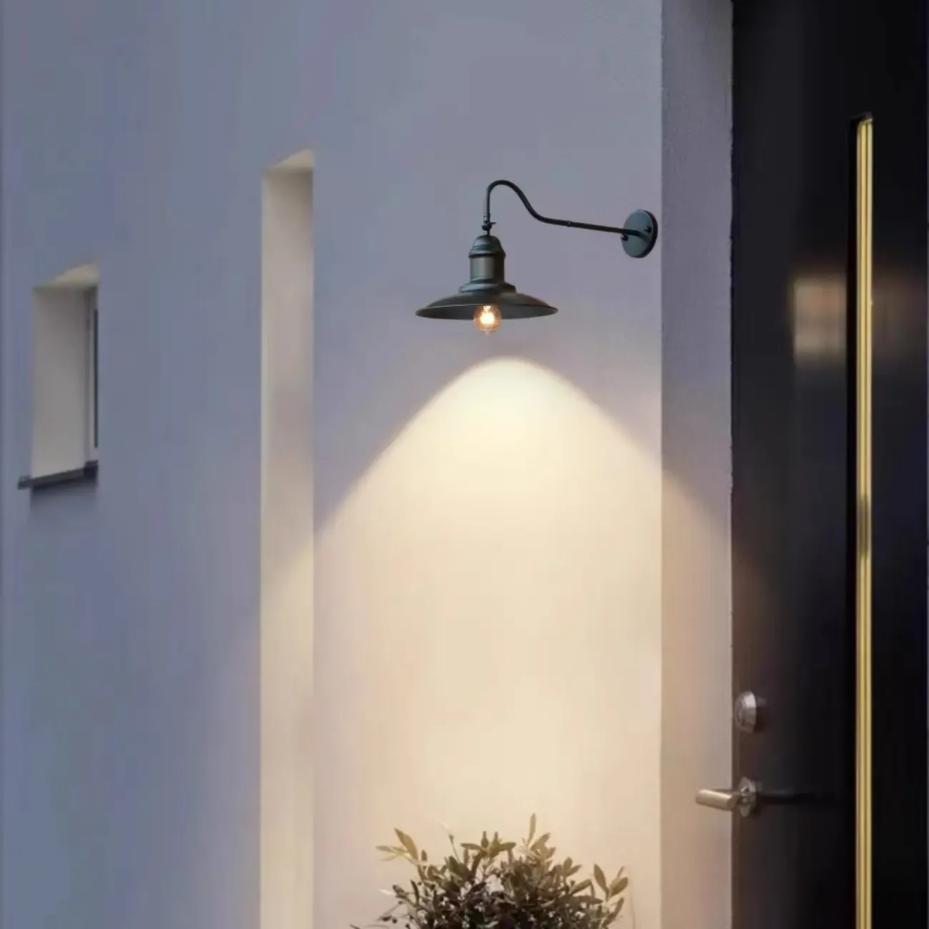 Rustic Iron Outdoor Wall Light with LED Adaptability Image - 4
