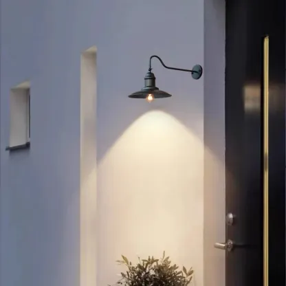 Rustic Iron Outdoor Wall Light with LED Adaptability Image - 4