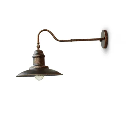 Rustic Iron Outdoor Wall Light with LED Adaptability Image - 6