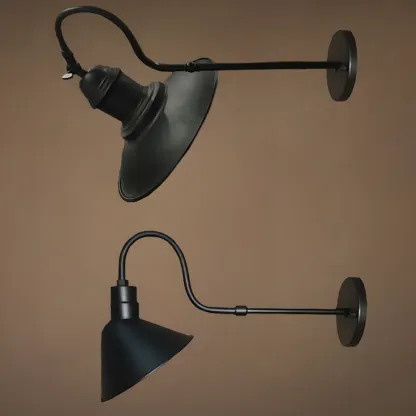 Rustic Iron Outdoor Wall Light with LED Adaptability Image - 11