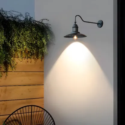 Rustic Iron Outdoor Wall Light with LED Adaptability Image - 1