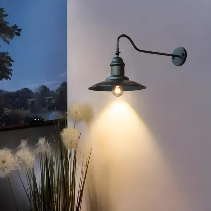Rustic Iron Outdoor Wall Light with LED Adaptability Image - 2