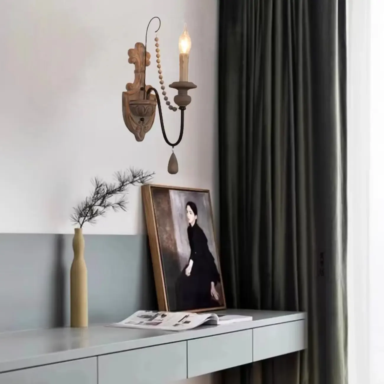 Vintage Candelabra Crystal Wall Sconce for Indoor Lighting Image - 1