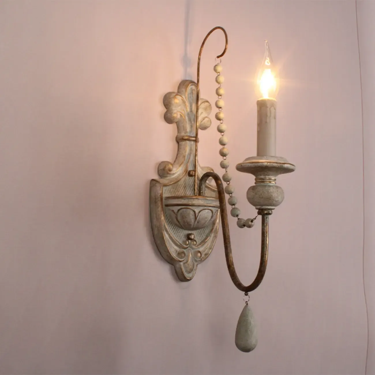 Vintage Candelabra Crystal Wall Sconce for Indoor Lighting Image - 7