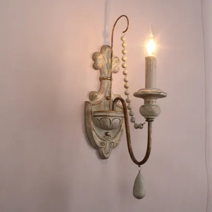 Vintage Candelabra Crystal Wall Sconce for Indoor Lighting Image - 7