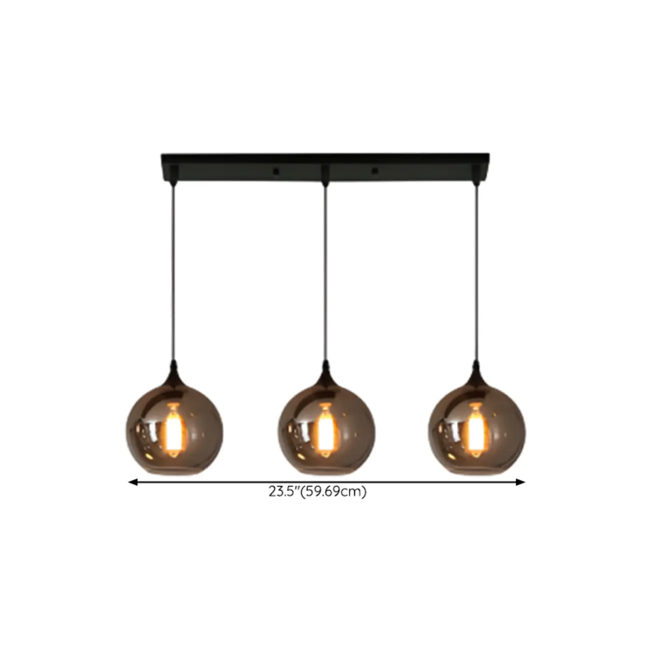 Modern Grey Glass Pendant Lighting for Kitchen Island #size