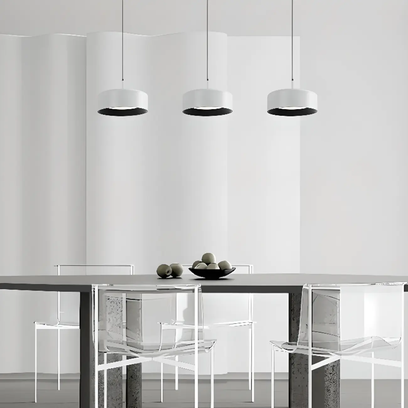 3-Light Dimmable LED Kitchen Island Light Metal Drum Minimalist Image - 1 | homeyfad