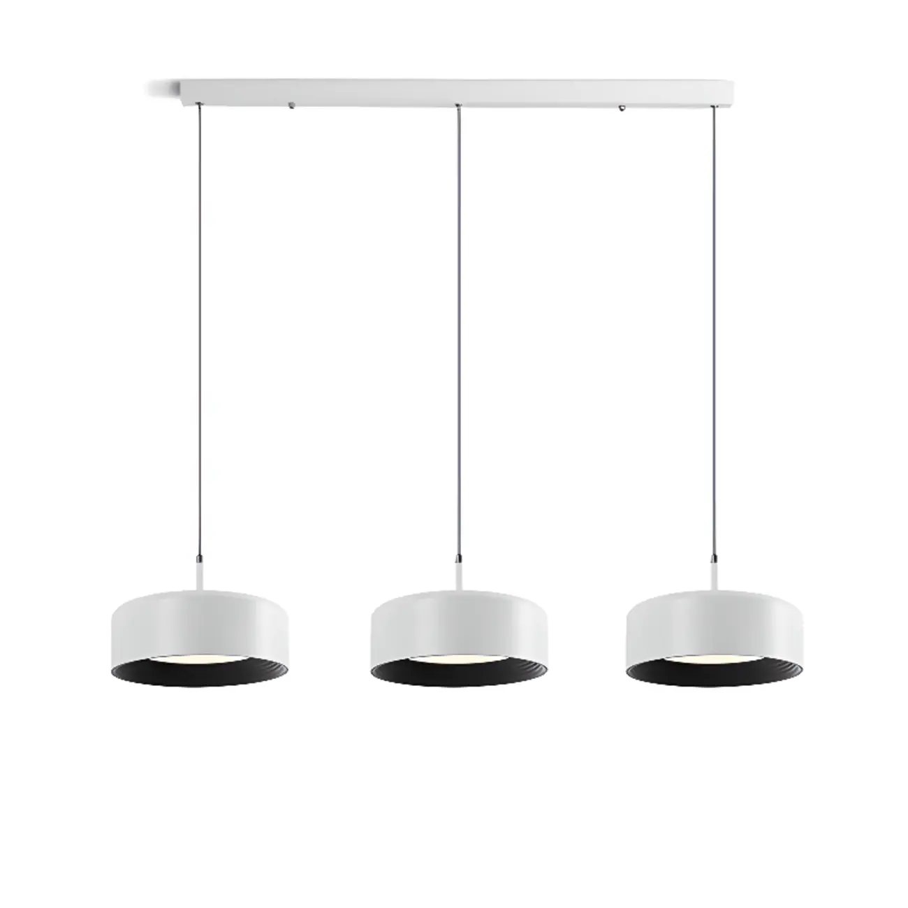 3-Light Dimmable LED Kitchen Island Light Metal Drum Minimalist Image - 3 | homeyfad