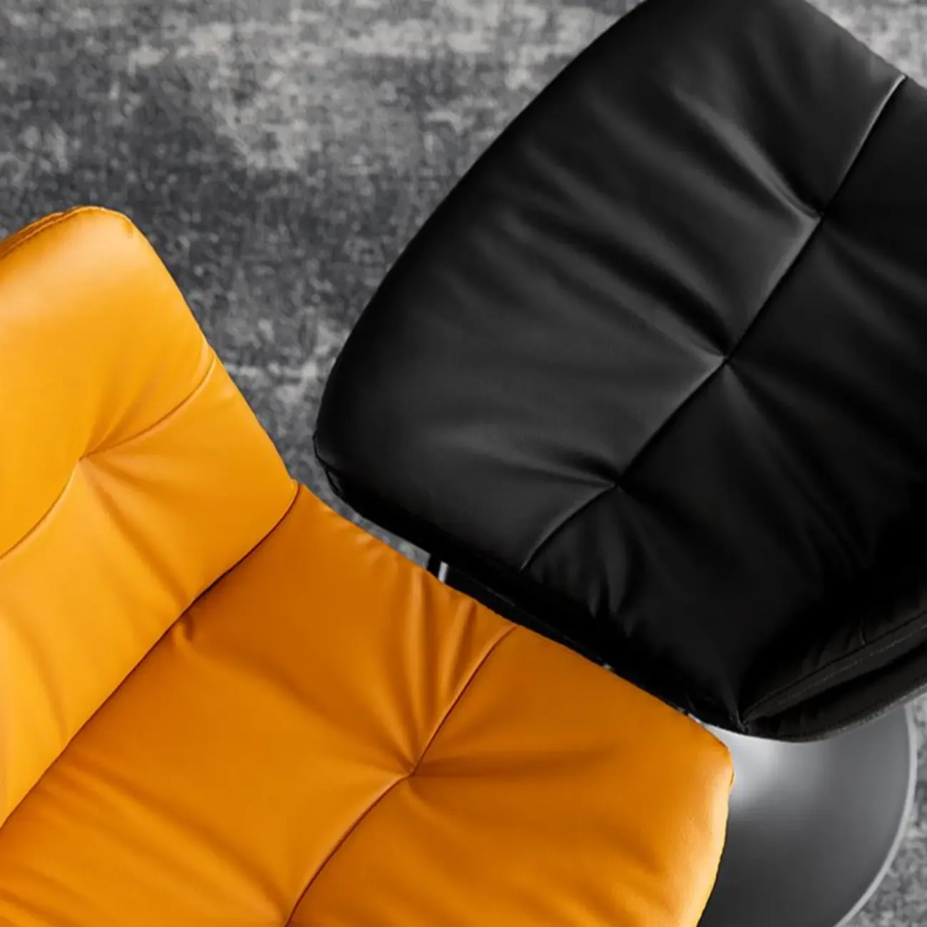 Stylish Faux Leather Button-tufted Rotating Bar Stools Image - 19