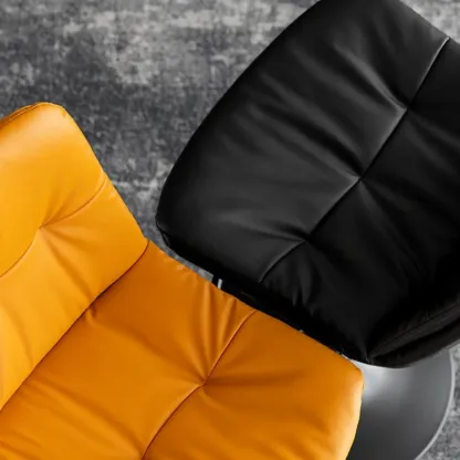 Stylish Faux Leather Button-tufted Rotating Bar Stools Image - 19